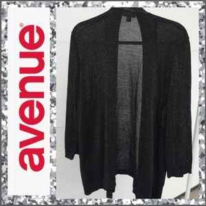 Avenue Plus Size Black Sparkle Sweater